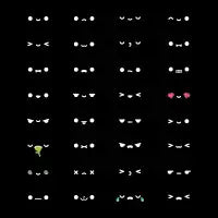 Kawaii Faces - Dark T-Shirt - design