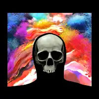 Skull on Psychedelic Background - design