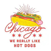 Chicago Hot Dog (Pink) T-Shirt - design
