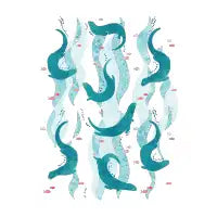 Swimming Otters Green - design