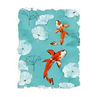 Waterlily koi in turquoise - design