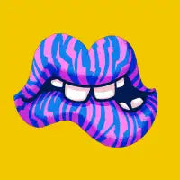 Pink & Blue Zebra Lips - design