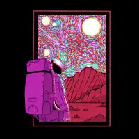 Starry Night On Mars T-Shirt - design
