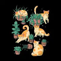 Cats Curious about House Plants - design