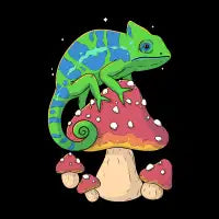 Chameleon on a Mushroom - design