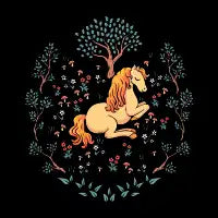 Resting Flame Horse - design