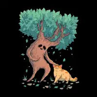 Tree Creature Petting Cat - design
