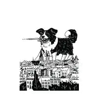 Dogzilla in Prague Fine Art Print - design
