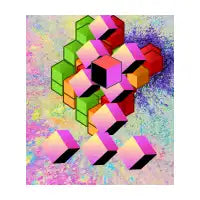 Multicolored cubes abstract - design