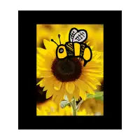 Sunflower with bee - design