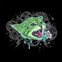 Here Kitty Kitty in Green - design