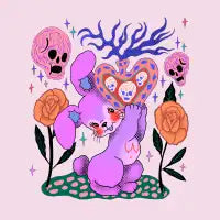 all gender: skull loving bunny - design