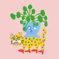 Tiger and plant - design