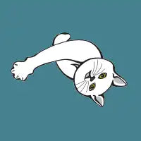 Loving White Cat - design