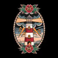 Traditional Lighthouse Tattoo T-Shirt - design