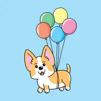 Corgi Flying Balloons - design