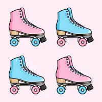 Roller Skates Pink & Blue - design