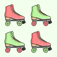 Roller Skates Red & Green - design