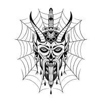 Devil Head with Dagger - design