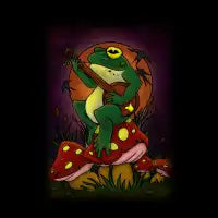 frog playing banjo - design