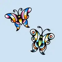 Trad-ish butterflies - design