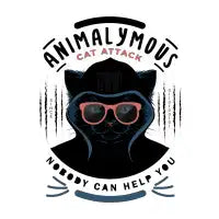 Animalymous - Awesome Black Cat Hacker T-Shirt - design