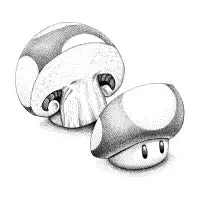 Sliced Mario Mushroom - design