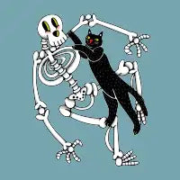 Skeleton and Cat - design