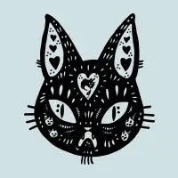 Cat face (with hearts) - design