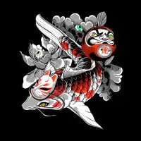 Luck & Prosperity (Koi and Daruma) - design