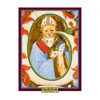 Saint Furball (Cat as Saint Blaise) - design