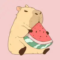 Chill Capybara Eating Watermelon - design