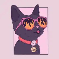 Pop Art Cat Watching the World Burn - design