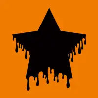 Gothic Black Dripping Star Silhouette - design