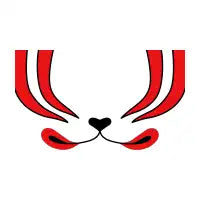 Kitsune Mask | White Red Japanese Fox Face - design