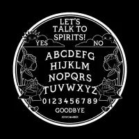 Let's Talk To Spirits Gothic Black Summoning Board - design