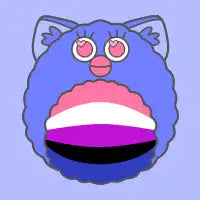 Genderfluid Pride Flag Furby - design