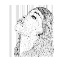 Afro woman in lines - design