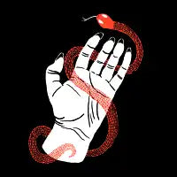 Snake & Hand - Black background Version - design