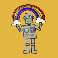 Do-Gooder Robot No. 45 - End of the Rainbow T-Shirt - design