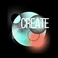 "Create" Geometric Abstract Circle & Shapes T-Shirt - design