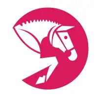 Simple Jumping Horse Icon in Pink - design