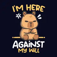 angry capybara here against my will - design