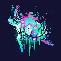 Fluo sea turtle - design