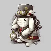 Steampunk white rabbit - design