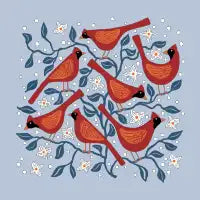 Cardinal Birds and Dogwood Flowers - design