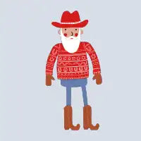 Cowboy Santa Claus - design