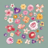 Fresh Watercolor Flowers Sage - design