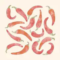 Red Chili Peppers on Cream - design