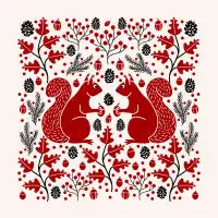 Red Squirrel in the Forest - design